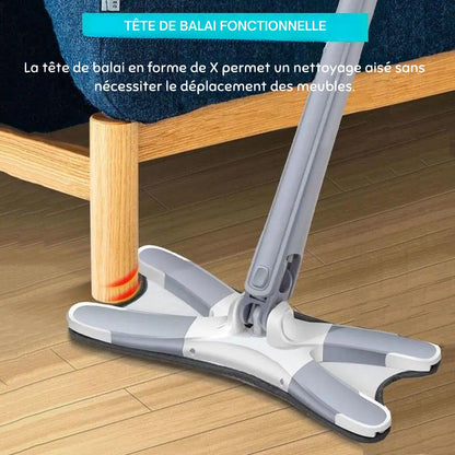 balais serpillère tête en x nettoyage sous meubles
