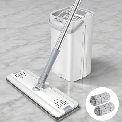 balais-serpillière ultra-absorbant avec seau.