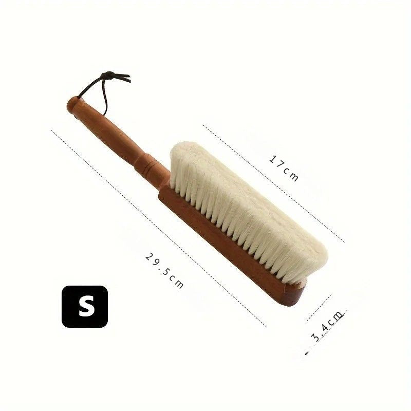 balayette manche rond bois fonce ramasse poussiere