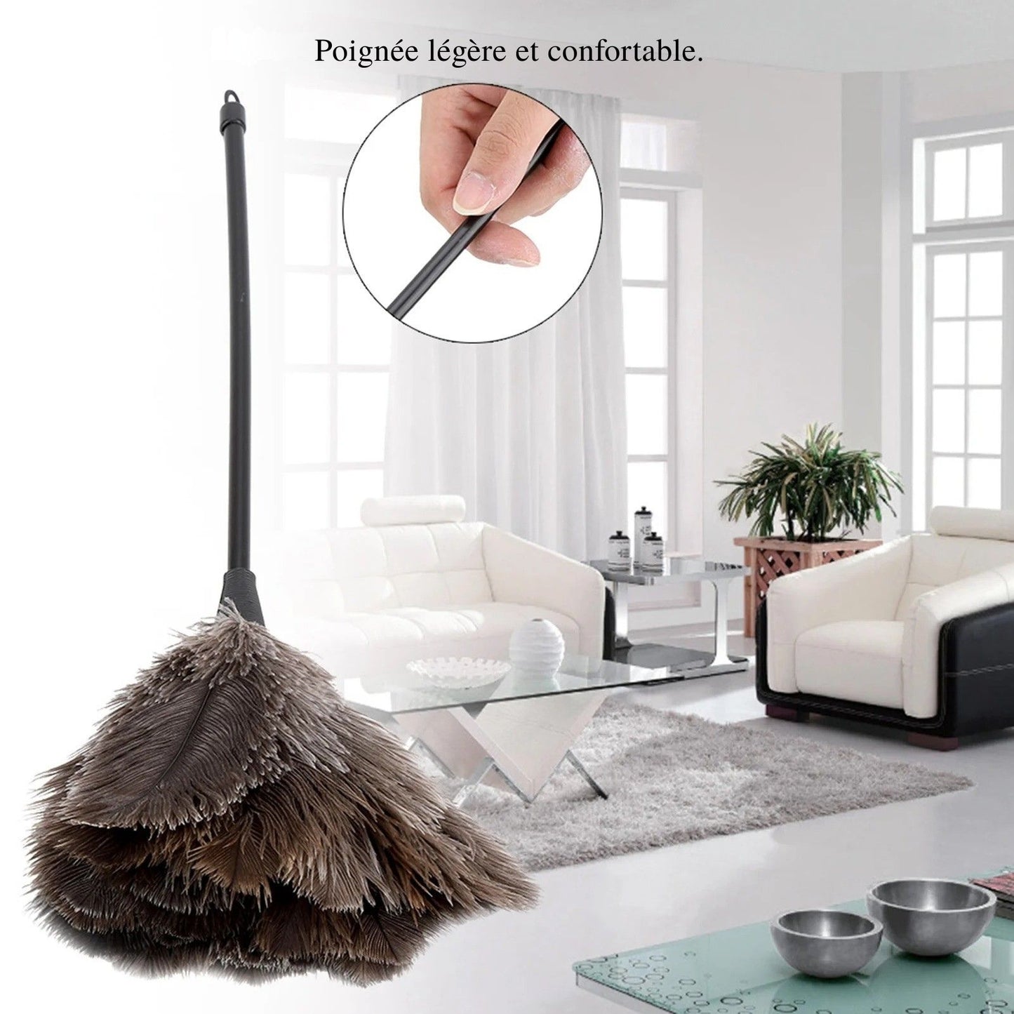 plumeau avec systeme de fixation amovible.