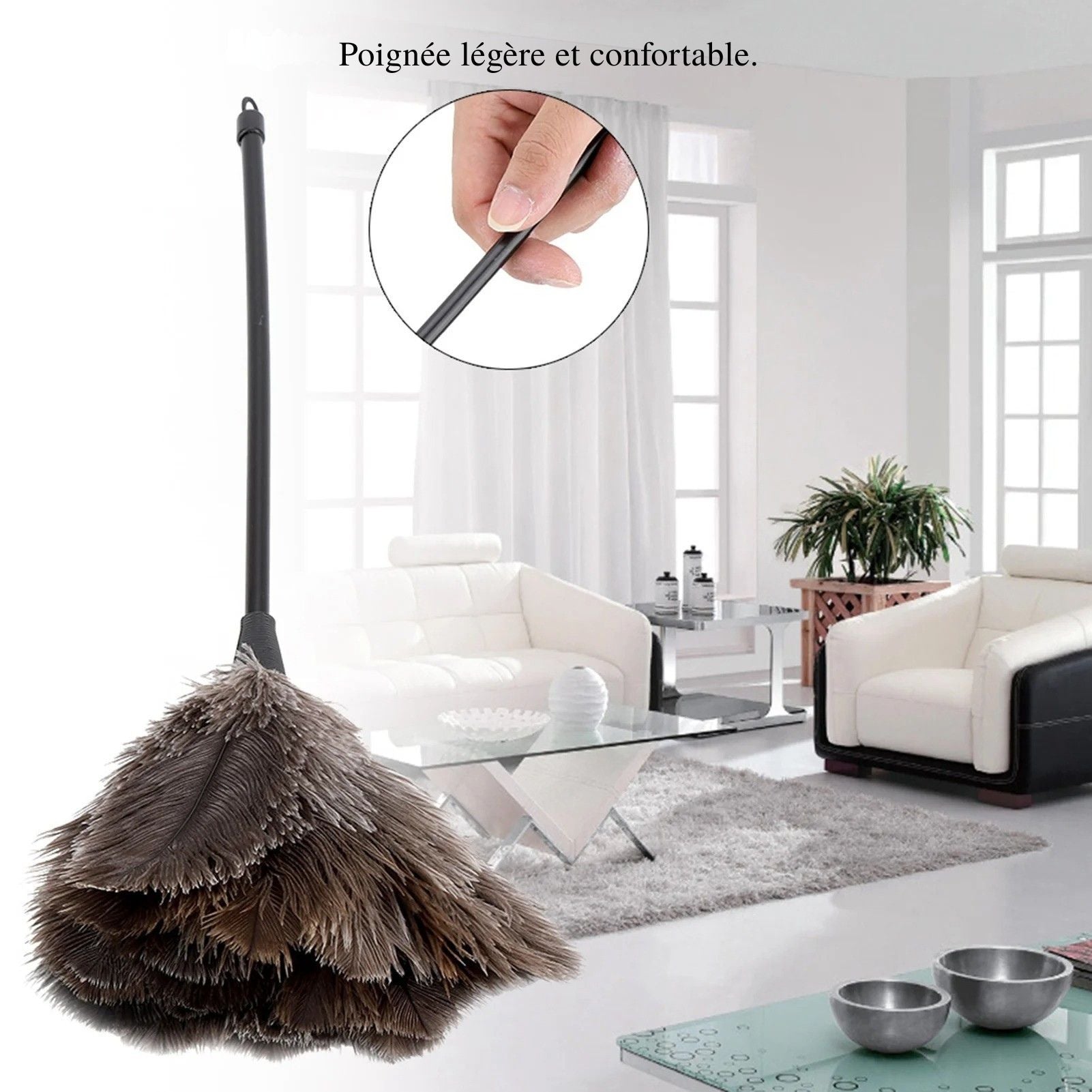plumeau avec systeme de fixation amovible.