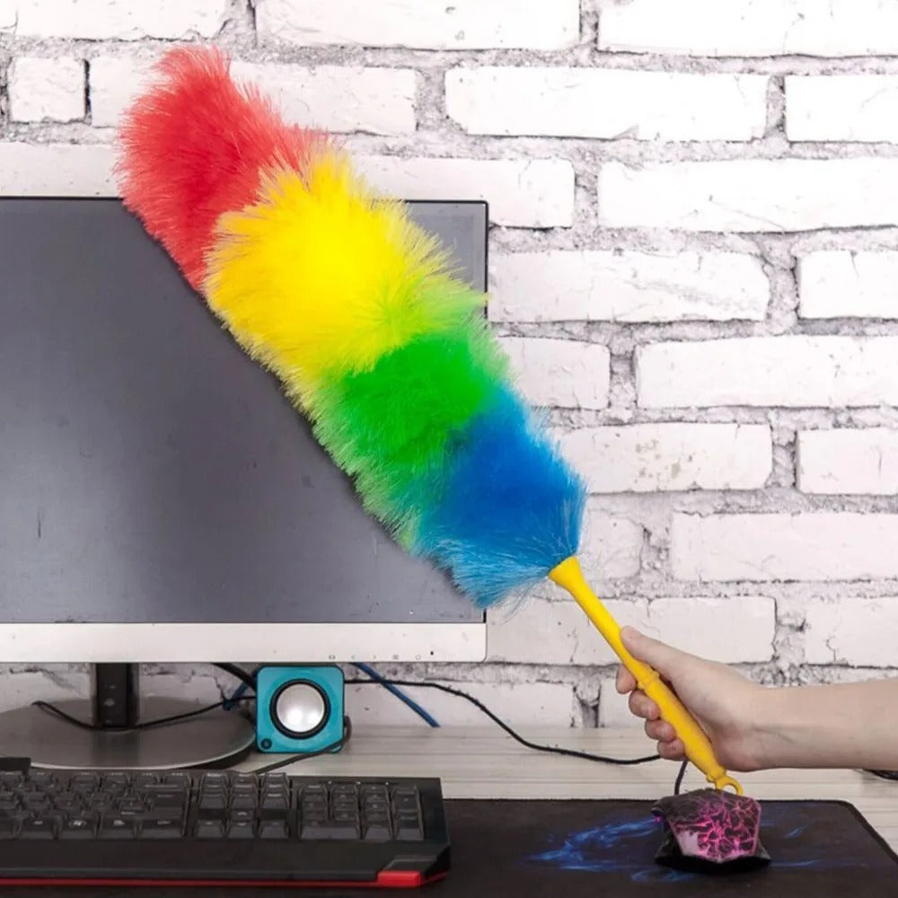 plumeau pour poussiere multicolore synthetique.