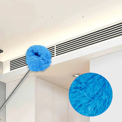 plumeau telescopique rangement compact.