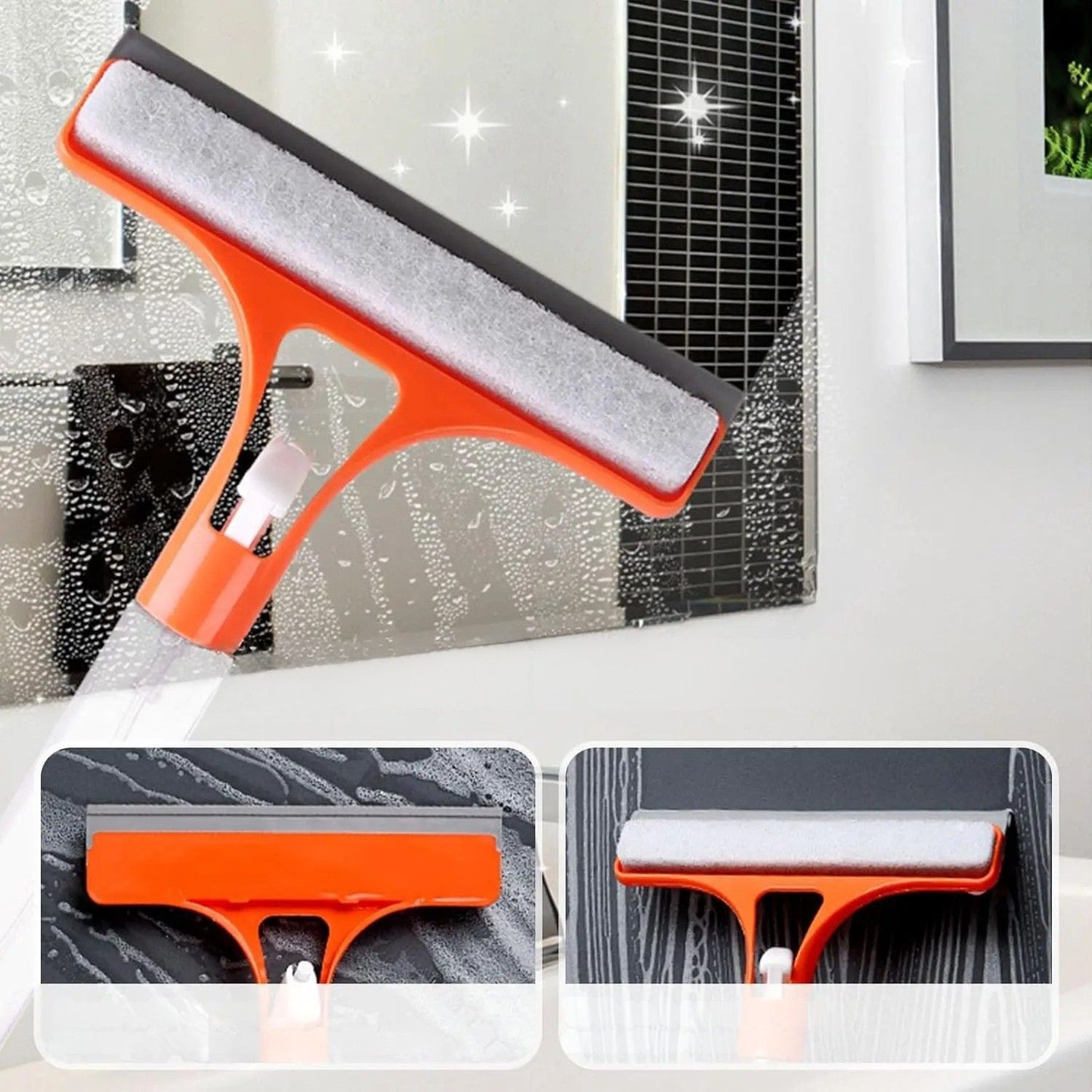 raclette a vitres orange design moderne pour salle de bain