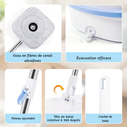 Serpillière balai seau compact nettoyage