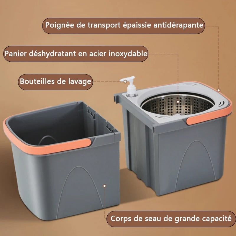 serpillière balai  seau spin rotation 360