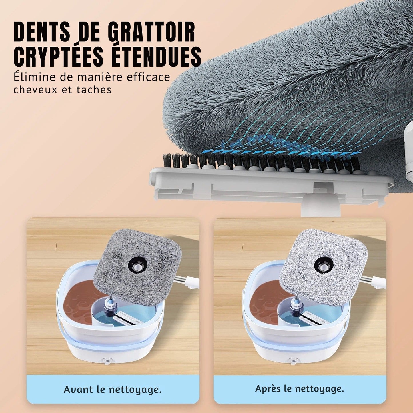 Serpillière balai système eau propre sale