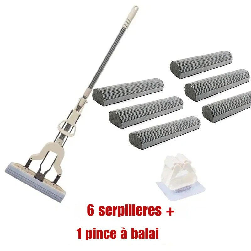 serpillière balais éponge télescopique ménage